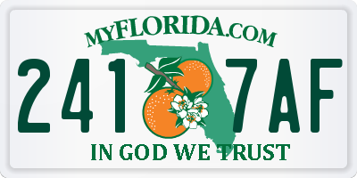 FL license plate 2417AF