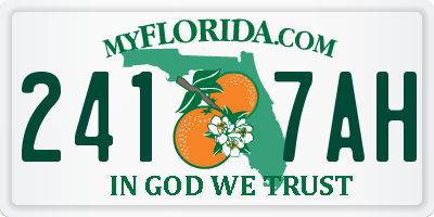 FL license plate 2417AH