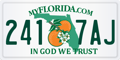 FL license plate 2417AJ