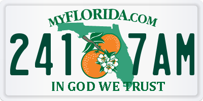 FL license plate 2417AM