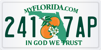 FL license plate 2417AP