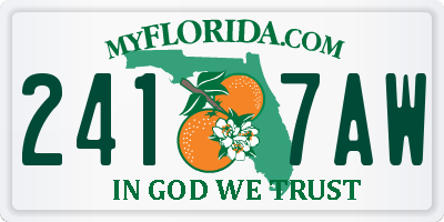 FL license plate 2417AW