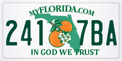 FL license plate 2417BA