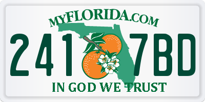 FL license plate 2417BD