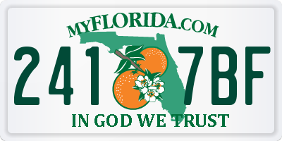 FL license plate 2417BF