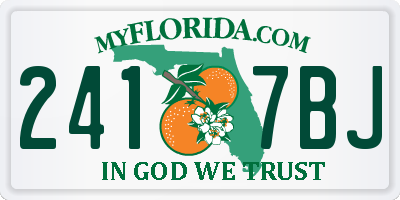 FL license plate 2417BJ