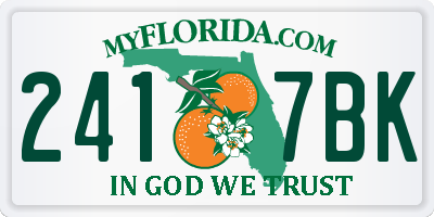 FL license plate 2417BK