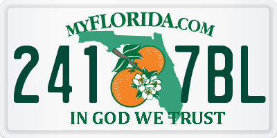 FL license plate 2417BL
