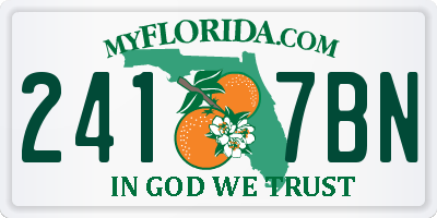 FL license plate 2417BN