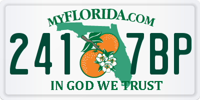 FL license plate 2417BP