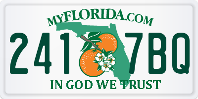 FL license plate 2417BQ
