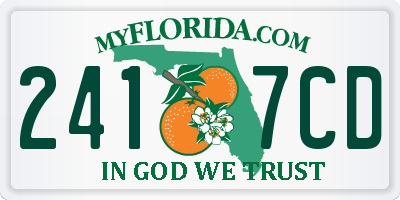 FL license plate 2417CD