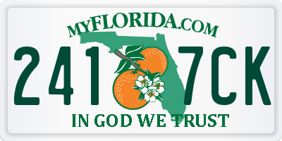 FL license plate 2417CK