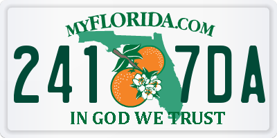 FL license plate 2417DA
