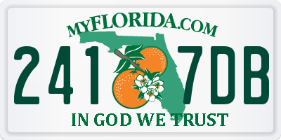 FL license plate 2417DB