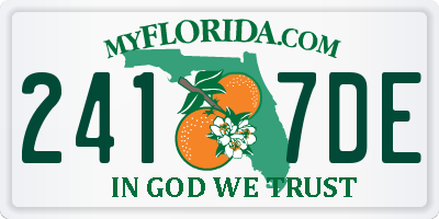 FL license plate 2417DE