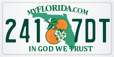 FL license plate 2417DT