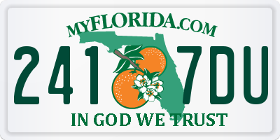FL license plate 2417DU