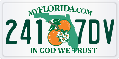FL license plate 2417DV
