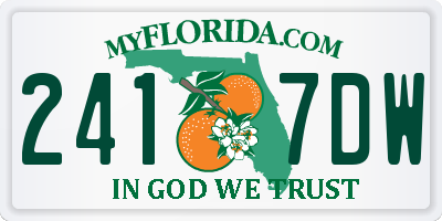 FL license plate 2417DW