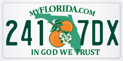 FL license plate 2417DX