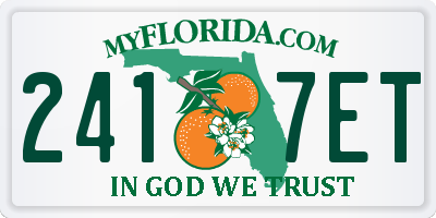 FL license plate 2417ET