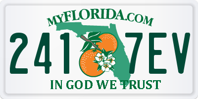 FL license plate 2417EV