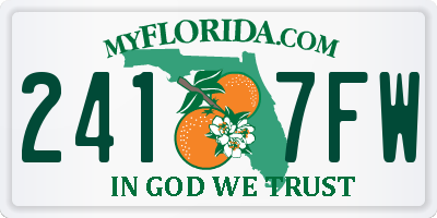 FL license plate 2417FW