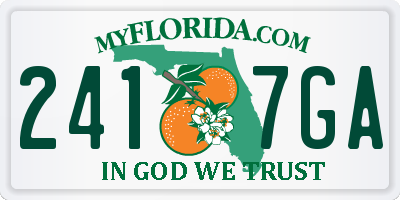FL license plate 2417GA
