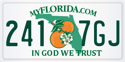 FL license plate 2417GJ