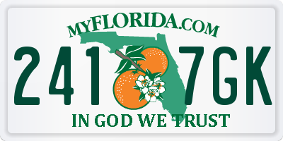 FL license plate 2417GK