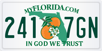 FL license plate 2417GN