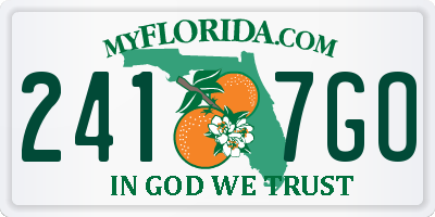 FL license plate 2417GO