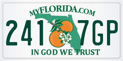 FL license plate 2417GP