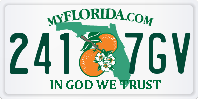 FL license plate 2417GV