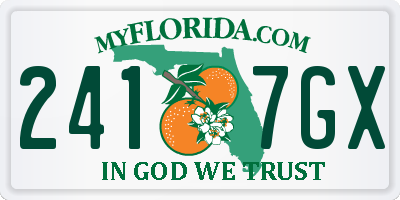 FL license plate 2417GX
