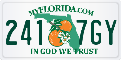 FL license plate 2417GY