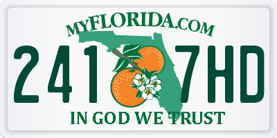 FL license plate 2417HD