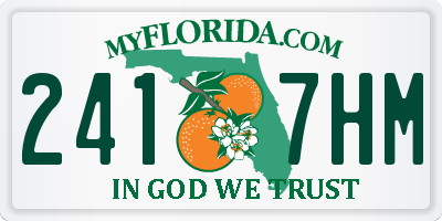 FL license plate 2417HM