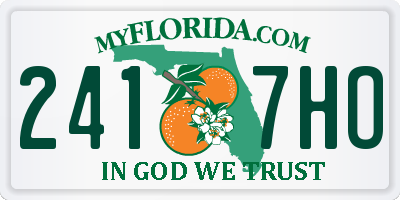 FL license plate 2417HO