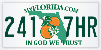 FL license plate 2417HR