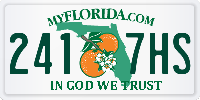 FL license plate 2417HS