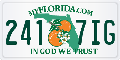 FL license plate 2417IG