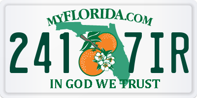 FL license plate 2417IR