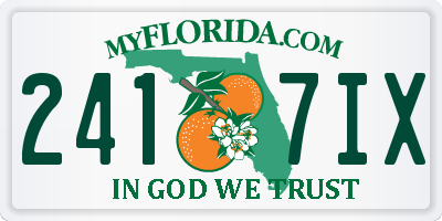 FL license plate 2417IX