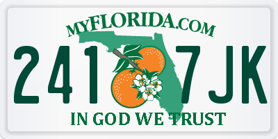 FL license plate 2417JK