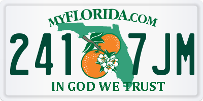 FL license plate 2417JM