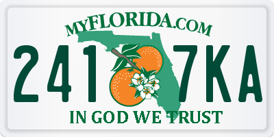 FL license plate 2417KA