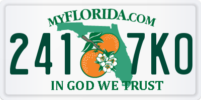 FL license plate 2417KO