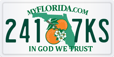 FL license plate 2417KS